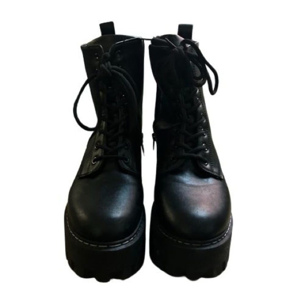 Black Platform Combat Boots